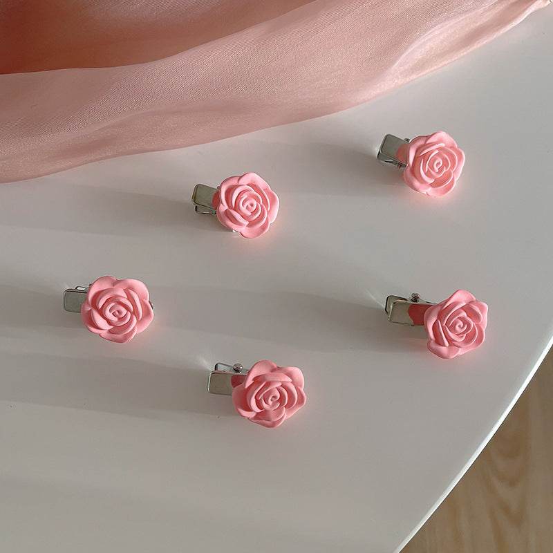 Small Bow Hairpins Cute peach rose headwear hair