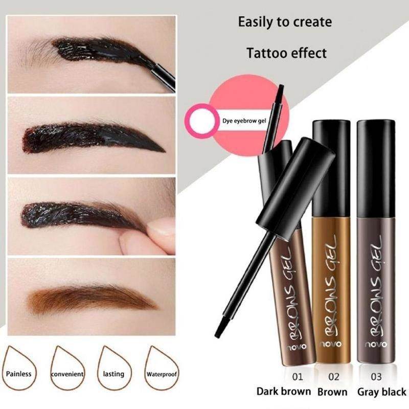 Peel Off Brown Black Eye Brow Tattoo Tint Waterproof Long-lasting Professional Eyebrow Gel Cream Mascara Eye Makeup Cosmetics