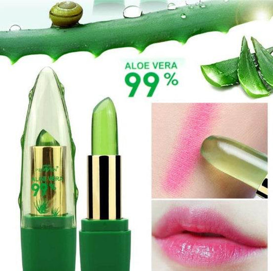 Aloe Vera Gel Color Changing Lipstick Gloss  Moisturizer Anti-drying Desalination Fine-grain Lip Blam Care