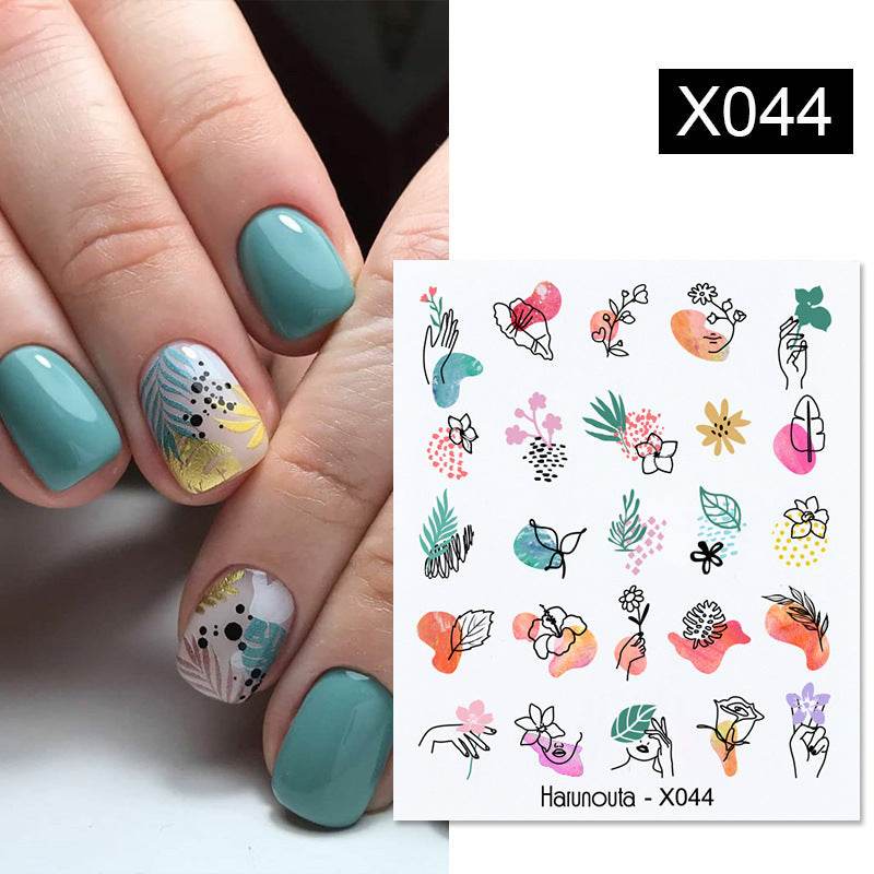 Flower Nail Sticker Transfer DIY Small Watermark Decal - Flexta Glow