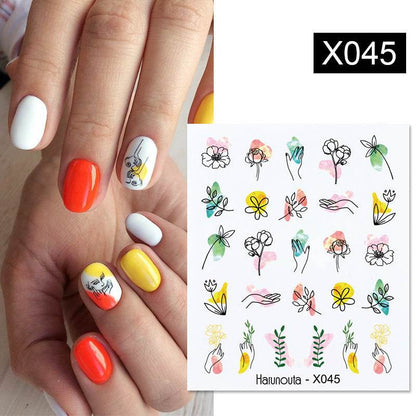 Flower Nail Sticker Transfer DIY Small Watermark Decal - Flexta Glow