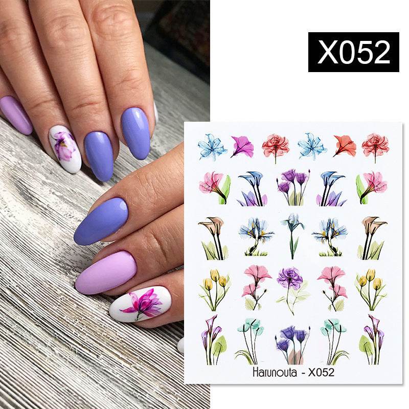 Flower Nail Sticker Transfer DIY Small Watermark Decal - Flexta Glow