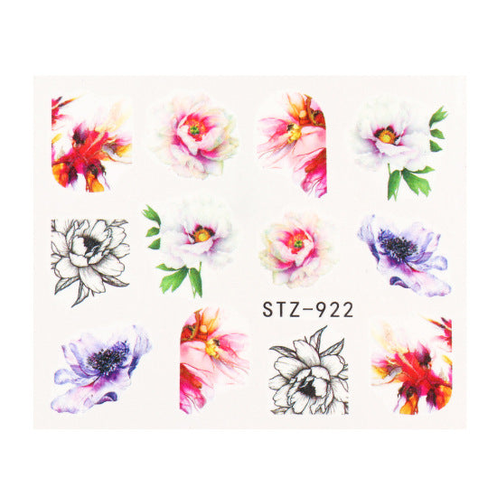 1Set Mixed Stickers for Nails Rose Flowers Butterfly