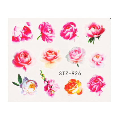 1Set Mixed Stickers for Nails Rose Flowers Butterfly