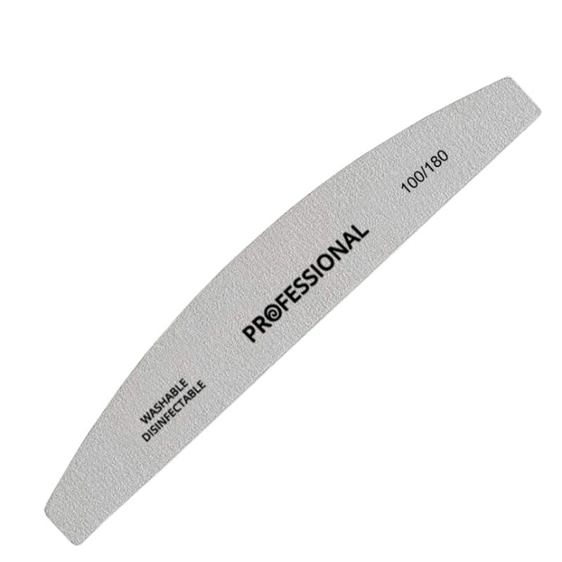 Nail File Half-moon Shape Repairing Purple Heart With Teeth Rubbing Strip, Polishing Strip 100 180 Mesh Emery Nail Tool