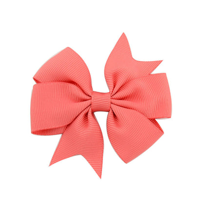 V-Shaped Ribbed Ribbon Hairpin Solid Color Bow Hairpin Children'S Headdress