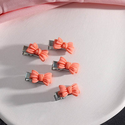 Small Bow Hairpins Cute peach rose headwear hair