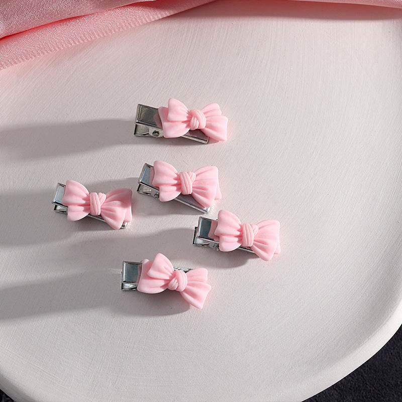 Small Bow Hairpins Cute peach rose headwear hair