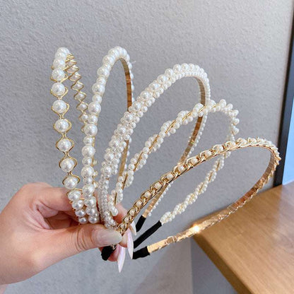 Thin pearl headband