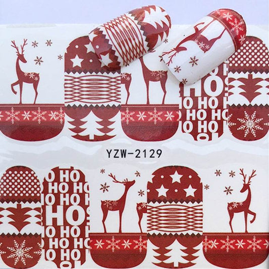 Explosion models Christmas series water transfer nail stickers nail stickers full stickers nail jewelry watermark stickers