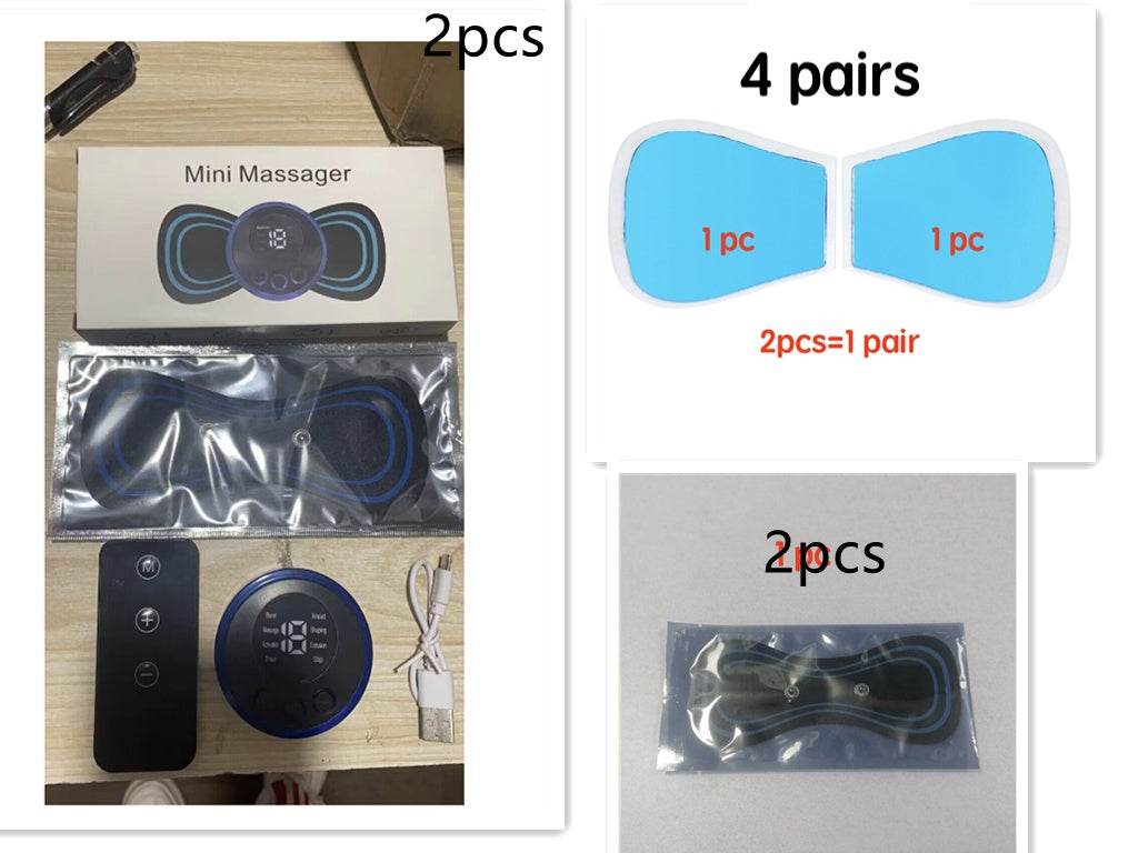 Mini Massage Pad Smart LCD Display Electrotherapy Massager Cervical Spine Waist Back Butterfly Instrument Pocket