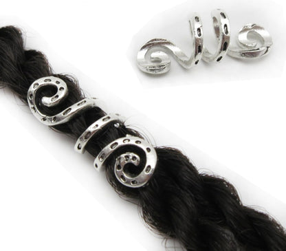 Silver Viking Spiral hair braid