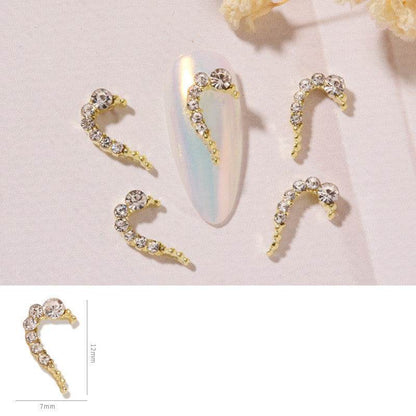 Nail Art DIY Love Heart Alloy Jewelry Nail Piece Nail Decoration Rhinestone