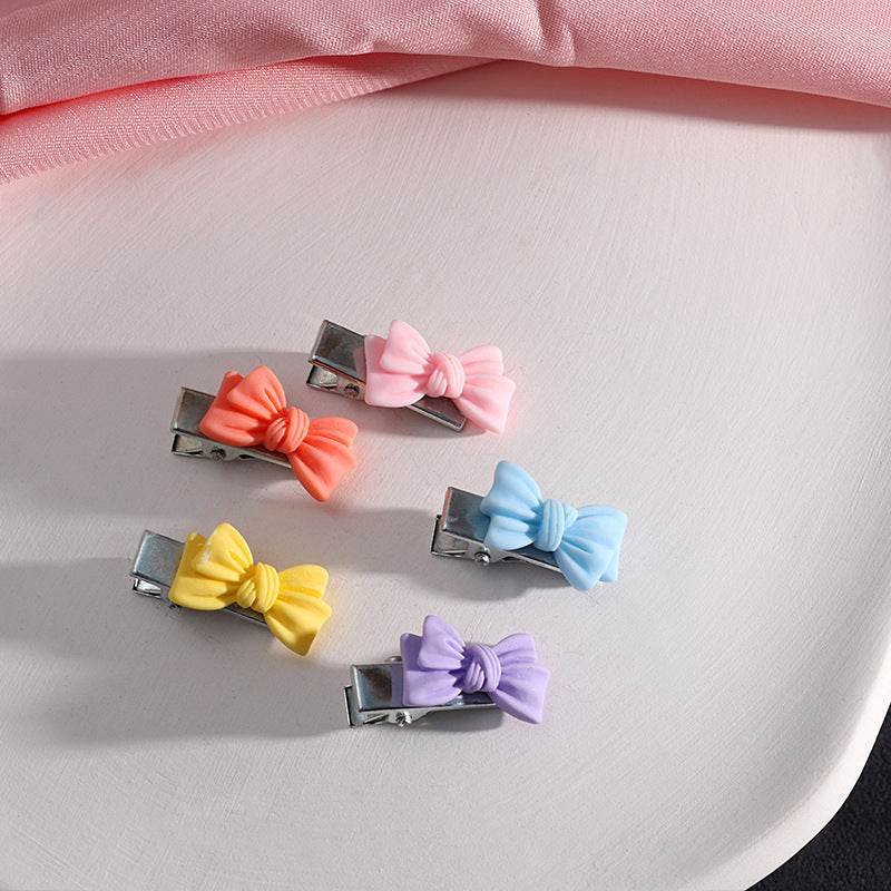 Small Bow Hairpins Cute peach rose headwear hair