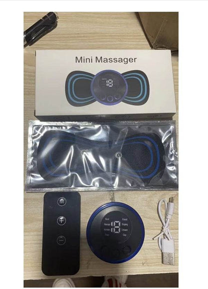 Mini Massage Pad Smart LCD Display Electrotherapy Massager Cervical Spine Waist Back Butterfly Instrument Pocket