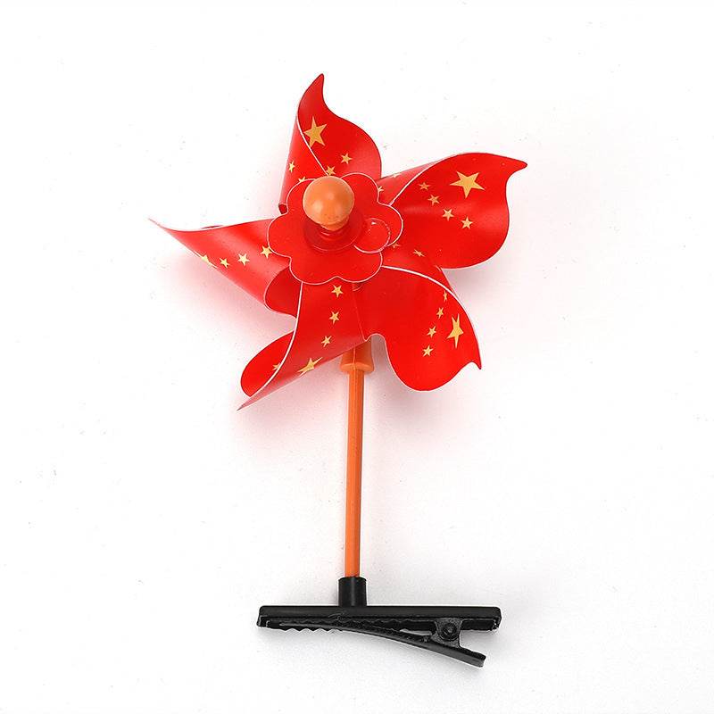 Five Star Red Flag Hair Clip, National Flag Hair Clip And Headband - Flexta Glow