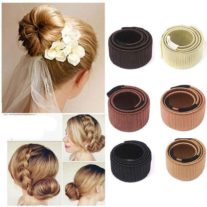 Magic French Twist Magic Hair Bun Maker Hair Tie Elastic - Flexta Glow