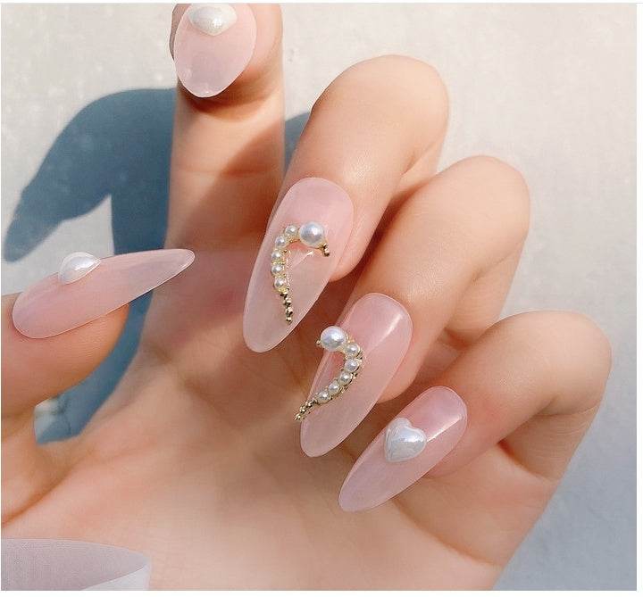 Nail Art DIY Love Heart Alloy Jewelry Nail Piece Nail Decoration Rhinestone