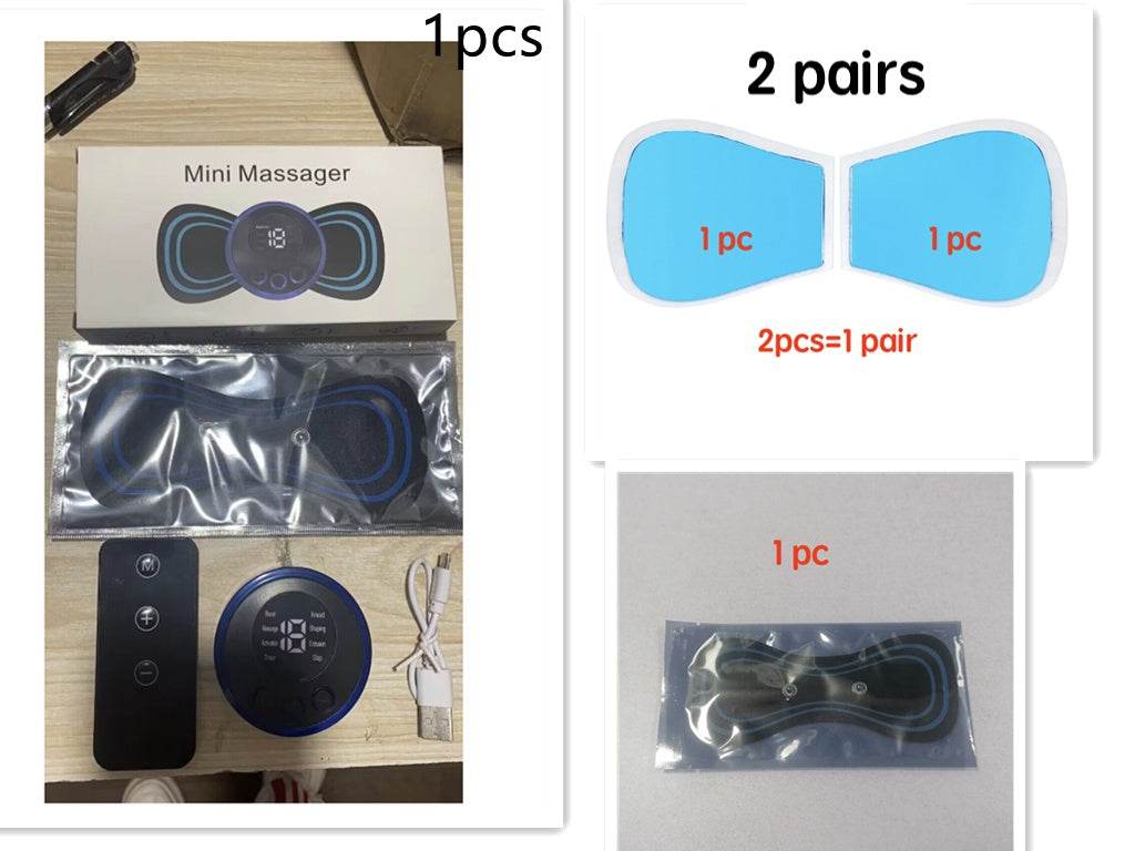 Mini Massage Pad Smart LCD Display Electrotherapy Massager Cervical Spine Waist Back Butterfly Instrument Pocket